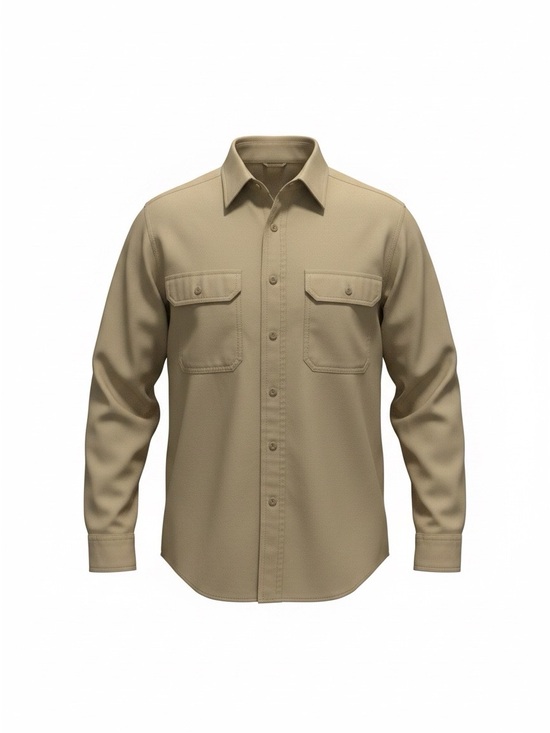 L.L. Bean Other - L.L. Bean Men's Khaki Button-Down Work Shirt - Traditional Fit